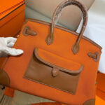 Hermes Birkin 35 Canvas & Swift Leather Cargo Orange
